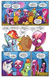 Size: 974x1497 | Tagged: safe, derpibooru import, idw, applejack, cheerilee, cherry blossom (idw), cloverleaf, fluttershy, pinkie pie, rainbow dash, rarity, twilight sparkle, twilight sparkle (alicorn), alicorn, pony, spoiler:comic, spoiler:comic29, advertisement, female, idw advertisement, mane six, mare, preview, siblings, sisters, twins