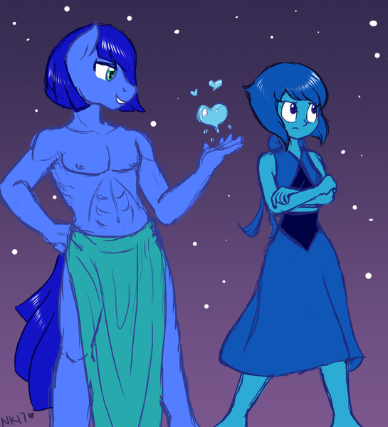 Size: 1280x1408 | Tagged: anthro, artist:naomiknight17, derpibooru import, lapis lazuli (steven universe), oc, oc:agua, safe, steven universe, unofficial characters only, water