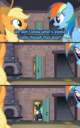 Size: 960x1528 | Tagged: applejack, comic, derpibooru import, edit, exploitable meme, filly (filly funtasia), filly funtasia, meme, obligatory pony, rainbow dash, safe, that door, the cutie map, willow (filly funtasia)