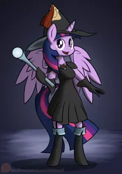 Size: 1400x2000 | Tagged: alicorn, anthro, artist:xain-russell, black mage, bravely default, clothes, cosplay, costume, derpibooru import, safe, solo, twilight sparkle, twilight sparkle (alicorn)