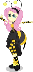 Size: 1144x2444 | Tagged: safe, artist:punzil504, derpibooru import, fluttershy, equestria girls, it ain't easy being breezies, animal costume, bee costume, clothes, costume, equestria girls interpretation, flutterbee, scene interpretation, simple background, solo, transparent background, vector