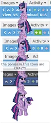 Size: 224x532 | Tagged: safe, derpibooru import, twilight sparkle, twilight sparkle (alicorn), alicorn, pony, desktop ponies, female, mare, pixel art, ponies riding ponies, riding, sprite, twilight stackle, we need to go deeper