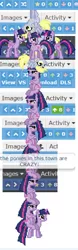 Size: 164x528 | Tagged: safe, derpibooru import, derpy hooves, twilight sparkle, twilight sparkle (alicorn), alicorn, pony, arrow, desktop ponies, female, mare, pixel art, sprite, twilight stackle, we need to go deeper