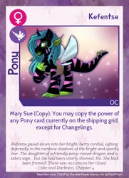 Size: 788x1088 | Tagged: artist:pixel-prism, derpibooru import, donut steel, g3, oc, oc:kefentse, pony card, safe, solo, twilight sparkle's secret shipfic folder, unofficial characters only
