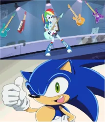 Size: 810x944 | Tagged: safe, derpibooru import, edit, edited screencap, screencap, rainbow dash, equestria girls, rainbow rocks, copy and paste, crossover, sonic the hedgehog, sonic the hedgehog (series), sonic x