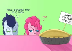 Size: 4961x3508 | Tagged: artist:exelzior, cute, derpibooru import, food, it is on, pie, pinkie pie, safe, soarin', that pony sure does love pies, there can be only one, this will end in death, this will end in tears, this will end in tears and/or death