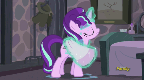 Size: 500x280 | Tagged: safe, derpibooru import, edit, edited screencap, screencap, fluttershy, starlight glimmer, pony, unicorn, the cutie map, animated, butt, caption, dat towelin', do she got a booty, exploitable meme, female, glimmer glutes, image macro, mare, meme, plot, smiling, surprised, text, towel, towel flossing, wide eyes