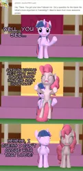 Size: 1024x2120 | Tagged: safe, artist:mattwo, derpibooru import, pinkie pie, twilight sparkle, twilight sparkle (alicorn), alicorn, pony, 3d, ask, female, friendship, gmod, mare, tumblr