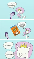 Size: 743x1280 | Tagged: and that's how equestria was made, artist:wollap, breakfast, cereal, chaos, comic, derpibooru import, food, princess celestia, reese's puffs, safe, story, twilight sparkle