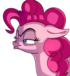 Size: 1000x1085 | Tagged: safe, artist:discorded, derpibooru import, pinkie pie, the cutie map, simple background, solo, transparent background, unamused, when she doesn't smile