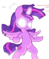 Size: 434x527 | Tagged: safe, artist:artguydis, derpibooru import, twilight sparkle, twilight sparkle (alicorn), alicorn, pony, female, flockmod, glowing eyes, mare