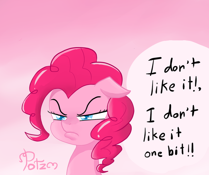 Size: 1302x1096 | Tagged: artist:potzm, derpibooru import, pinkie pie, pouting, safe, scene interpretation, solo, the cutie map, unamused, when she doesn't smile