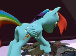 Size: 938x698 | Tagged: 3d, artist:edplus, butt, derpibooru import, plot, rainbow dash, rarity's new patterns, suggestive, the ass was fat