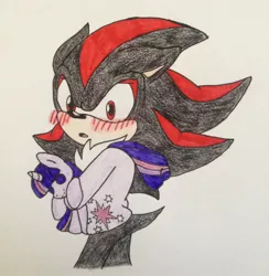 Size: 1996x2046 | Tagged: artist:shadayloronic, crossover, derpibooru import, doll, plushie, safe, shadow the hedgehog, sonic the hedgehog (series), toy, traditional art, twilight sparkle