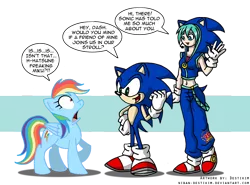 Size: 976x721 | Tagged: artist:niban-destikim, crossover, derpibooru import, hatsune miku, rainbow dash, safe, sega, simple background, sonic the hedgehog, sonic the hedgehog (series), transparent background, vocaloid