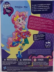 Size: 619x822 | Tagged: safe, derpibooru import, pinkie pie, equestria girls, rainbow rocks, back card, box art, devil horn (gesture), solo