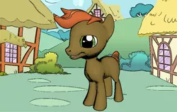 Size: 906x578 | Tagged: safe, artist:darth-silas, derpibooru import, button mash, earth pony, pony, button's adventures, pony creator, 3d, 3d pony creator, colt, grin, hatless, male, missing accessory, pony creator 3d, ponylumen, ponyville, smiling, vector