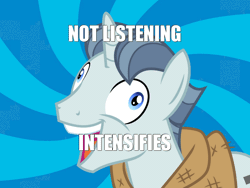 Size: 800x600 | Tagged: animated, caption, derpibooru import, exploitable meme, i didn't listen, image macro, meme, party favor, safe, solo, text, vibrating, x intensifies
