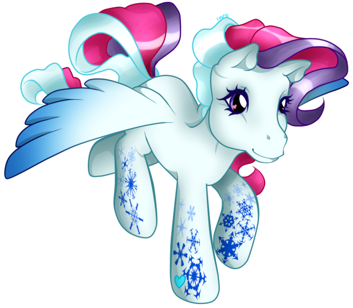 Size: 1109x969 | Tagged: artist:prettywitchdoremi, derpibooru import, g3, safe, snow'el, solo