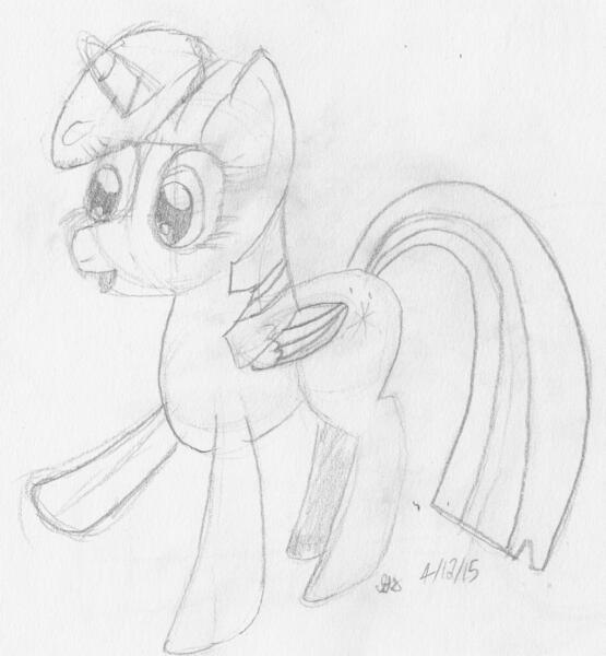 Size: 2451x2649 | Tagged: safe, artist:itsthinking, derpibooru import, twilight sparkle, twilight sparkle (alicorn), alicorn, pony, castle sweet castle, female, food, horn, horn impalement, i'm pancake, mare, monochrome, pancakes, sketch