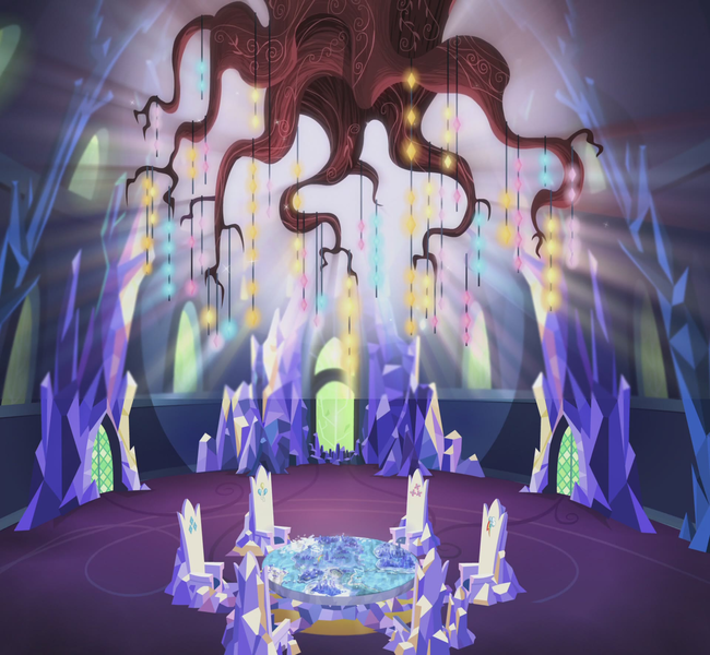 Size: 1920x1773 | Tagged: background, building, castle sweet castle, composite screencap, cutie map, derpibooru import, edit, edited screencap, glow, golden oaks chandelier, interior, map, safe, screencap, the hall of friendship, throne, tree of memories, twilight's castle, twilight's kingdom