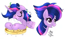 Size: 1470x900 | Tagged: safe, artist:joakaha, derpibooru import, twilight sparkle, twilight sparkle (alicorn), alicorn, pony, castle sweet castle, alternate hairstyle, cargo ship, female, food, i'm pancake, mare, pancakes, punklight sparkle, shipping, solo