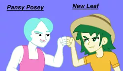 Size: 1324x768 | Tagged: safe, artist:t-mack56, derpibooru import, paisley, sweet leaf, equestria girls, background human, eco kids, equestria guys, male, new leaf (rule 63 sweet leaf), pansy posey, rule 63