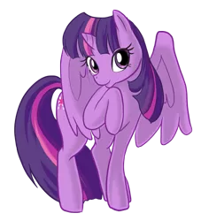 Size: 969x1069 | Tagged: safe, artist:syo-senpai, derpibooru import, twilight sparkle, twilight sparkle (alicorn), alicorn, pony, cute, female, mare, raised hoof, solo