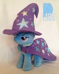 Size: 591x732 | Tagged: safe, derpibooru import, trixie, pony, unicorn, 4de, cape, clothes, hat, irl, lidded eyes, photo, plushie, solo, trixie's cape, trixie's hat