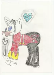 Size: 1024x1408 | Tagged: safe, artist:crazytherandompony, derpibooru import, ponified, pony, doctor eggman, request, solo, sonic the hedgehog (series), traditional art