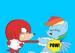 Size: 700x500 | Tagged: abuse, artist:hexidextrous, crossover, dashabuse, derpibooru import, edgy, hate art, hater, knuckles the echidna, rainbow dash, safe, sonic the hedgehog (series)