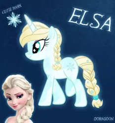 Size: 1004x1077 | Tagged: safe, artist:doragoon, derpibooru import, ponified, pony, elsa, frozen (movie), solo