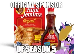 Size: 878x646 | Tagged: safe, derpibooru import, twilight sparkle, twilight sparkle (alicorn), alicorn, pony, bloom and gloom, castle sweet castle, aunt jemima, caption, female, food, i'm pancake, image macro, mare, meme, obligatory pony, pancakes, solo, text