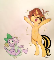 Size: 1156x1279 | Tagged: safe, artist:ameliacostanza, derpibooru import, spike, ponified, insect, pony, unicorn, wasp, armpits, avengers, avengers: earth's mightiest heroes, crossover, janet van dyne, marvel, spikexwasp, transformation