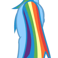 Size: 600x600 | Tagged: derpibooru import, rainbow dash, safe, solo, tail, that frame of rainbow dash's butt