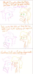 Size: 855x1920 | Tagged: applejack, artist:sidekick, comic, derpibooru import, i can't believe it's not weaver!, pinkie pie, safe, style emulation, vulgar