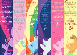 Size: 1191x842 | Tagged: safe, artist:darkestsunset, derpibooru import, part of a set, applejack, fluttershy, pinkie pie, rainbow dash, rarity, twilight sparkle, twilight sparkle (alicorn), alicorn, pony, bookmark, darkestsunset's bookmarks, female, mane six, mare, part of a series