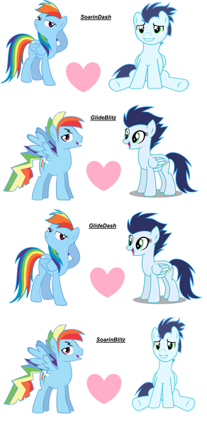 Size: 3588x7376 | Tagged: safe, artist:t-mack56, derpibooru import, rainbow dash, soarin', pegasus, pony, female, gay, glide, glideblitz, glidedash, half r63 shipping, heart, lesbian, male, mare, rainbow blitz, rule 63, shipping, simple background, soarinblitz, soarindash, stallion, straight, white background