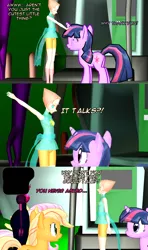 Size: 1920x3240 | Tagged: 3d, applejack, artist:mattwo, ask mat2mane6, comic, crossover, derpibooru import, fluttershy, garnet (steven universe), golden oaks library, mmd, pearl (steven universe), safe, steven universe, twilight sparkle