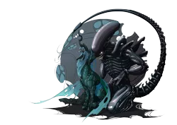 Size: 3507x2480 | Tagged: alien, alien (franchise), artist:rem-jericho, blushing, crossover, crossover shipping, derpibooru import, eyes closed, female, male, queen chrysalis, safe, shipping, straight, xenomorph