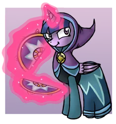 Size: 548x586 | Tagged: safe, artist:owletumel, derpibooru import, twilight sparkle, twilight sparkle (alicorn), ponified, alicorn, pony, clothes, crossover, female, mare, robe, skylanders, solo, video game, weapon