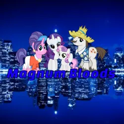 Size: 1356x1356 | Tagged: blue bloods, cookie crumbles, cookieflanks, derpibooru import, female, hondo flanks, magnum p.i., male, new york city, rarity, rarity's parents, safe, se, shipping, straight, sweetie belle