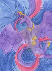 Size: 654x900 | Tagged: safe, artist:thecrochetdragon, derpibooru import, twilight sparkle, twilight sparkle (alicorn), alicorn, pony, female, mare, solo, traditional art