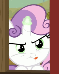 Size: 637x804 | Tagged: safe, derpibooru import, screencap, sweetie belle, appleoosa's most wanted, :q, animated, cute, diasweetes, magic, sweetie belle's magic brings a great big smile, tongue out