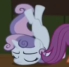 Size: 226x219 | Tagged: appleoosa's most wanted, backbend, chest stand, derpibooru import, flexible, safe, screencap, sweetie belle