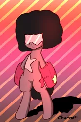 Size: 1277x1920 | Tagged: safe, artist:acharmingpony, derpibooru import, ponified, pony, bipedal, garnet (steven universe), solo, steven universe