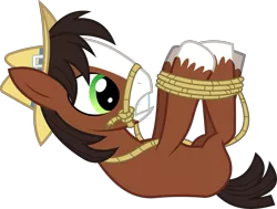 Size: 7957x6000 | Tagged: absurd resolution, appleoosa's most wanted, artist:dasprid, bondage, derpibooru import, frown, gritted teeth, hogtied, legs in air, on back, rope, safe, simple background, tied up, transparent background, trouble shoes, vector, wide eyes