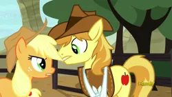 Size: 1280x720 | Tagged: animation error, applejack, appleoosa's most wanted, braeburn, derpibooru import, safe, screencap