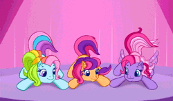 Size: 740x435 | Tagged: animated, cute, derpibooru import, g3.5, rainbow dash, rainbow dash (g3), safe, scootaloo, scootaloo (g3), screencap, starsong, tail wag, tail wiggle, twinkle wish adventure, waiting for the winter wishes festival