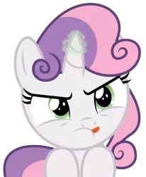 Size: 3747x4547 | Tagged: safe, artist:masem, derpibooru import, sweetie belle, appleoosa's most wanted, .ai available, concentrating, determined, glowing horn, horn, magic, simple background, solo, sweetie belle's magic brings a great big smile, tongue out, transparent background, vector